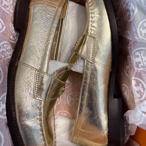 Tory Burch Classic Metallic Leather Loafers - Picture 8 of 8